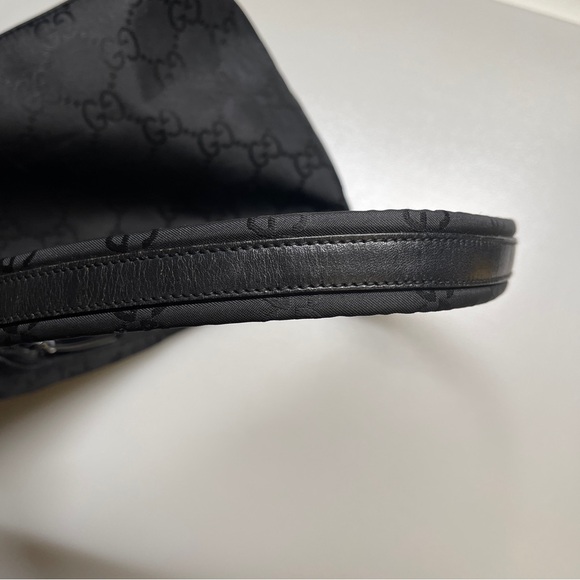 Gucci black tote bag canvas GG sac hobo shoulder bag - Picture 5 of 12